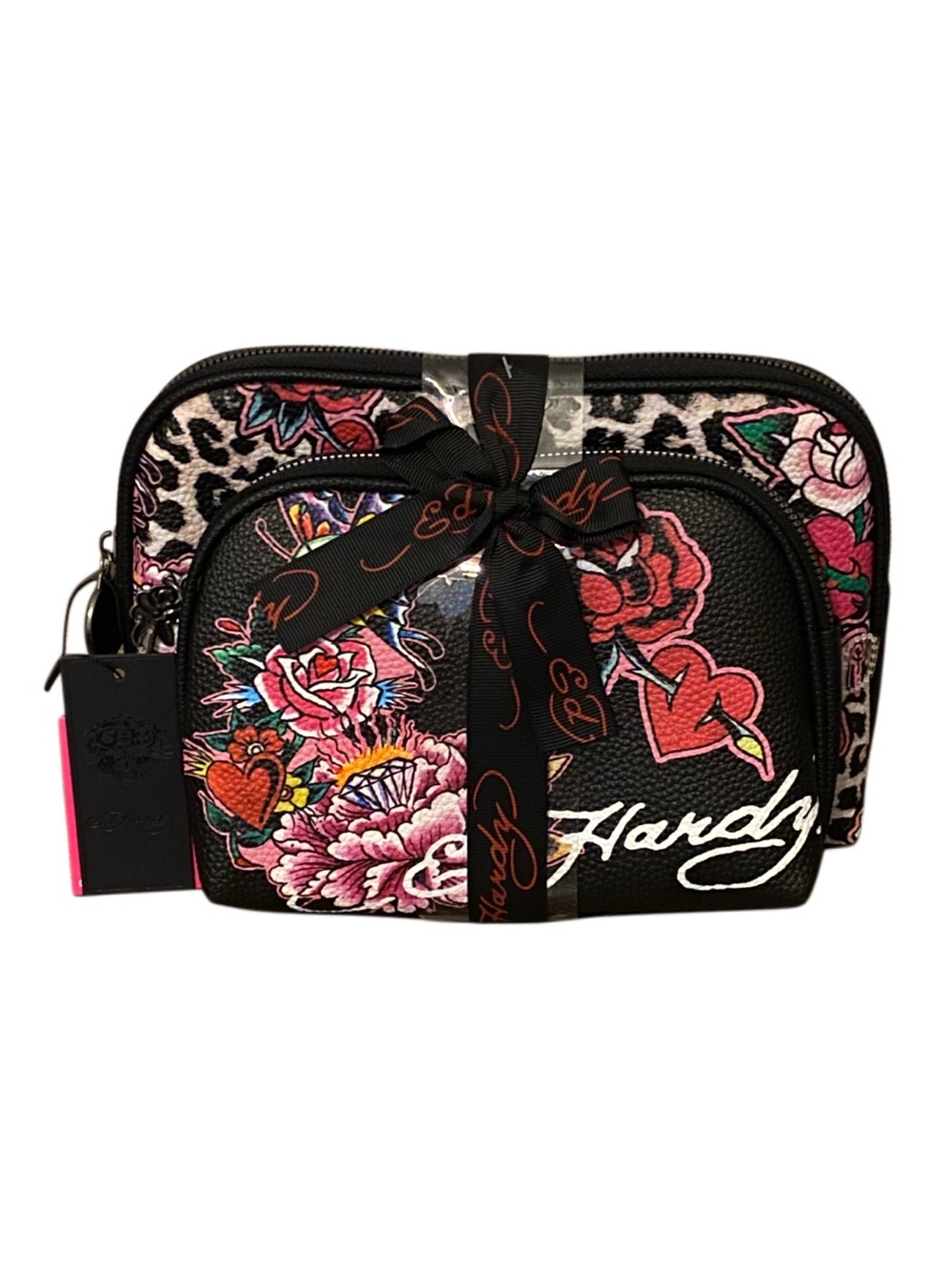 Ed Hardy Leopard Print Cosmetic Bag Set